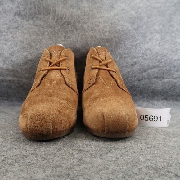 Skechers Shoes Womens 6.5 Bob Bootie Wedge Desert Leather Lace Up Comfort Brown - Picture 2 of 15